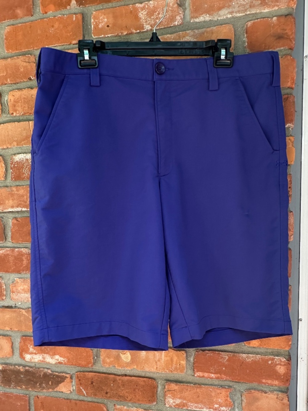 Under Armour Men's Shorts 34 Blue Heat Gear Nylon Blend Performance